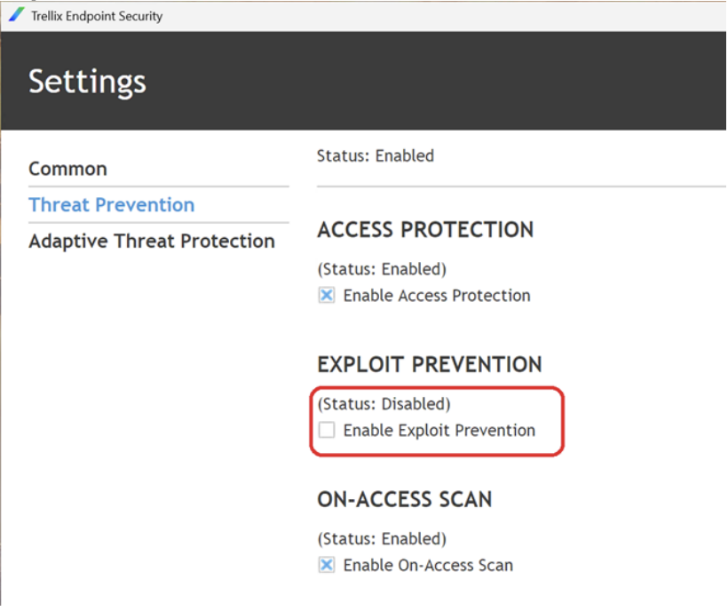 Known Issue: Some features are unsupported on Trellix ENS Windows ...